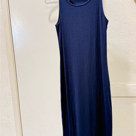 Quince Tencel baby blue ribbed midi tank dress large - Picture 4 of 9